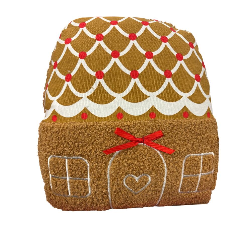 Holiday Gingerbread House decorative festive throw pillow